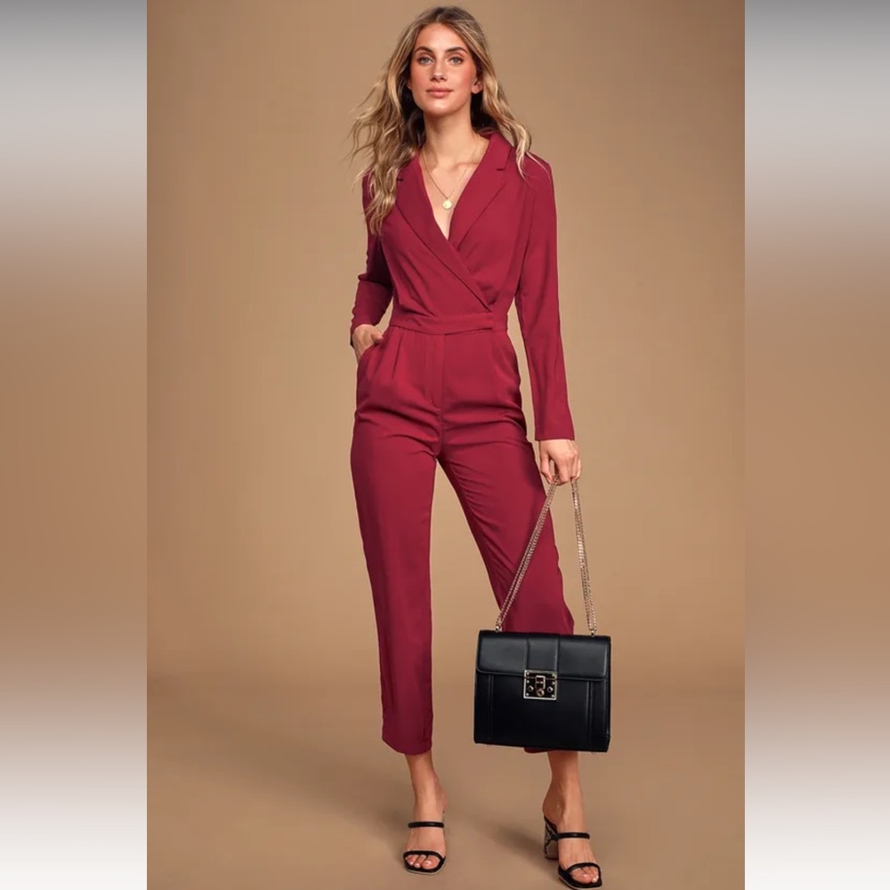 Nwt Re: Named Power Pose Red Jumpsuit Size M - image 1